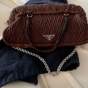 Prada Limited Edition Fur-Accented Tessuto Gaufre Bag